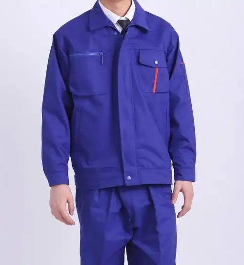 深蓝色长袖工作服套装