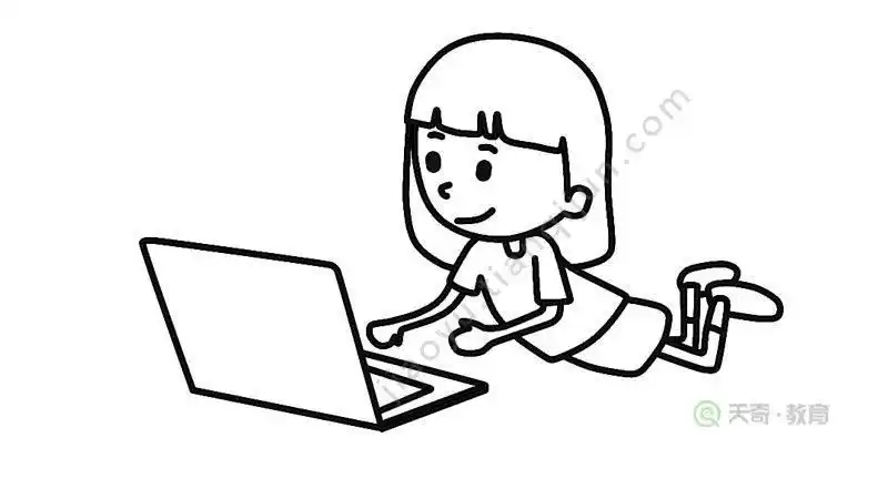 走进信息世界的简笔画