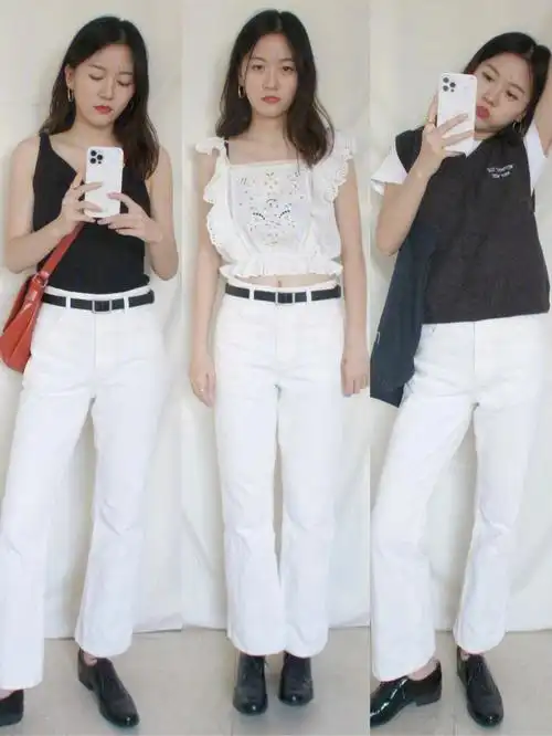 白裤子的三种搭配极简穿搭