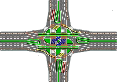 十字环形交叉口设计