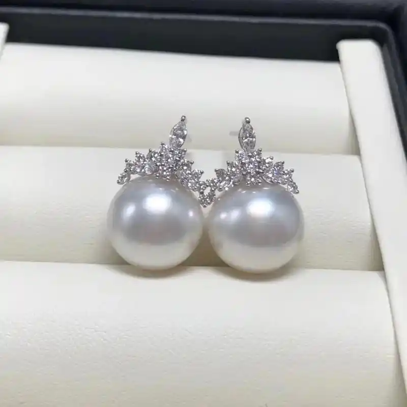 新品澳白珍珠三件套套装18k金