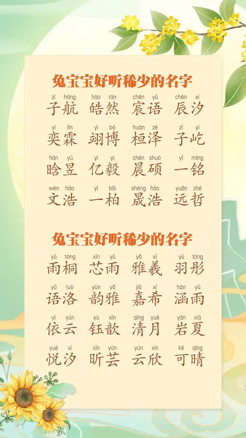 兔宝宝好听又稀少的名字#2023兔宝宝取名 #好名字影响一生 - 抖音