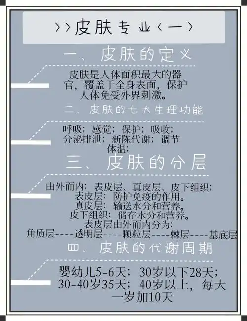 97皮肤的定义:皮肤是人体面积最大的器官,覆盖于全身表面,保护人体