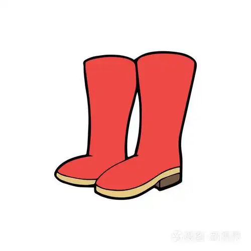 可爱的卡通靴在白色背景上为孩子们打印t恤彩色书有趣和友好的性格为