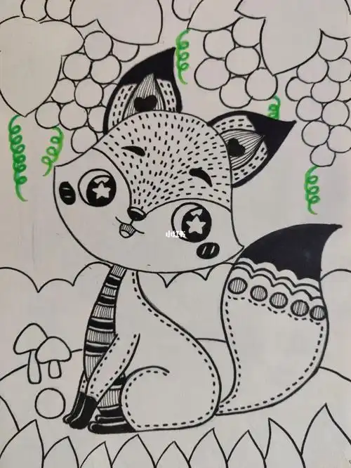 动物线描狐狸02适合6到8岁