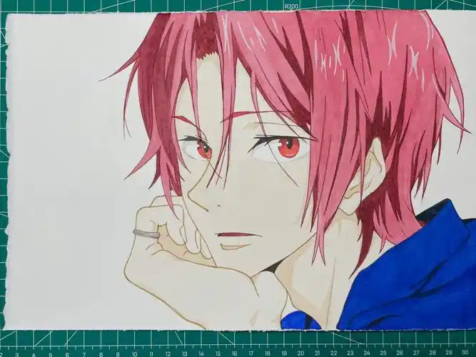 简单水彩附线稿动漫人物free松岗凛