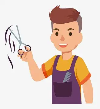 师psdpng二月二龙抬头剪发理发场景人物卡通手绘图psdpng二月二龙抬头