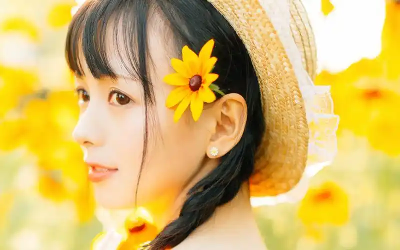 清纯美女田园唯美写真图片桌面壁纸