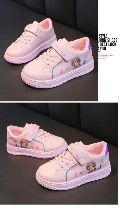 女童小白鞋休闲公主风春秋新款3-12岁小女孩韩版学生平底运动板鞋