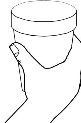 卡通人物拿杯子的简笔画图