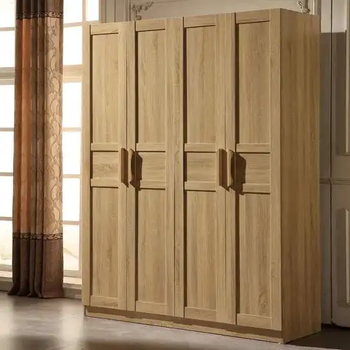 田园风格四门实木衣柜效果图 完美收纳法则