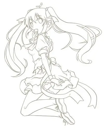 线稿全身漫画卡通人物绘画