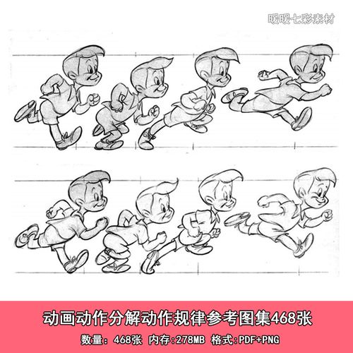 动画动作分解运动规律参考图集468张 人物动物动画角色动作图解