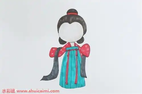 齐胸襦裙怎么画齐胸襦裙简笔画简单好看带颜色