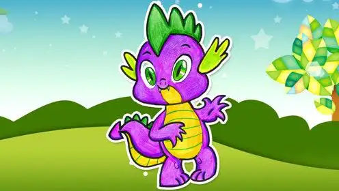 画一只小马宝莉中可爱的穗龙卡通画