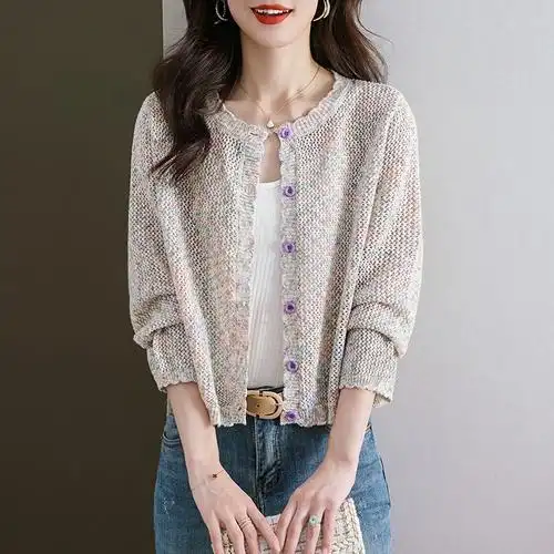 外搭薄款毛衣外套春秋—毛针织衫>浙江 嘉兴紫兰毛衫大卖场女装/女士