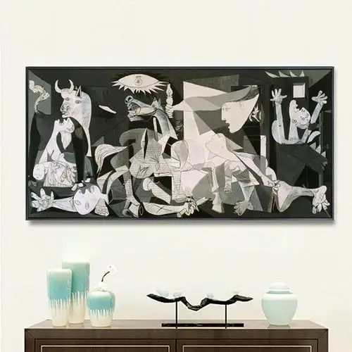 毕加索格尔尼卡世界名画抽象画挂画沙发背景油画现代客厅装饰画