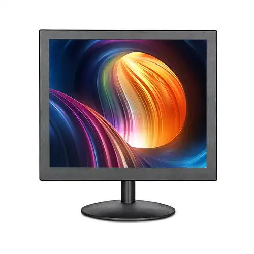 安美特15英寸电脑显示器台式led液晶工业安防监控屏幕内置电源