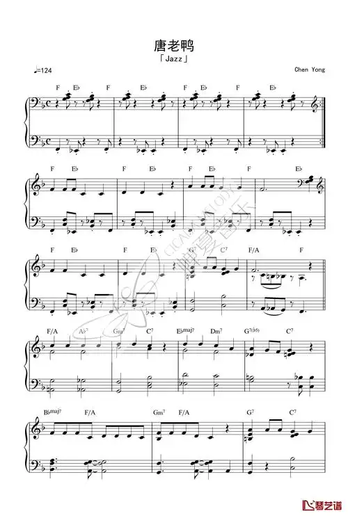 爵士版钢琴谱-唐老鸭1