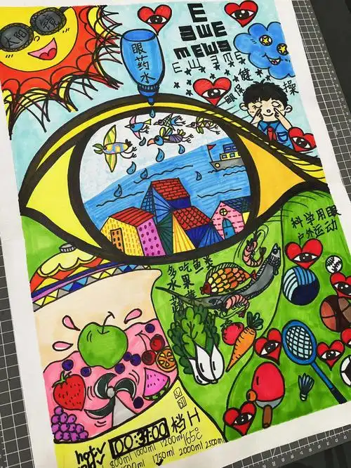 保护眼睛主题画