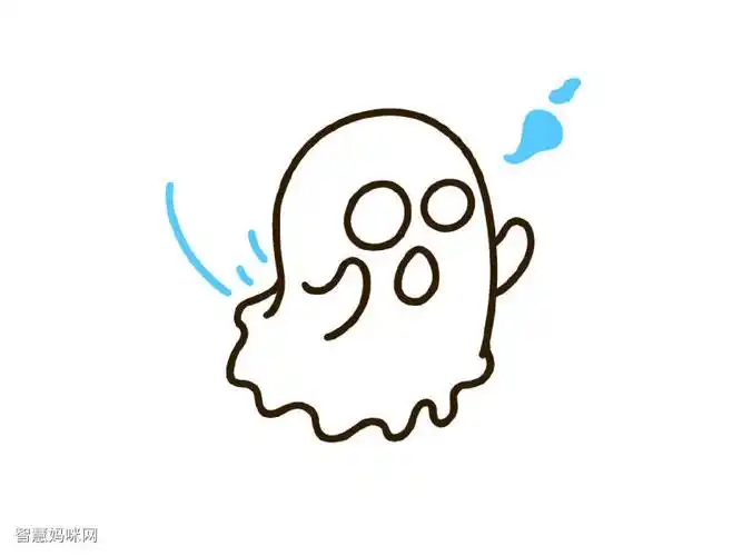 步骤6:加一点小装饰,让幽灵更加生动可爱.