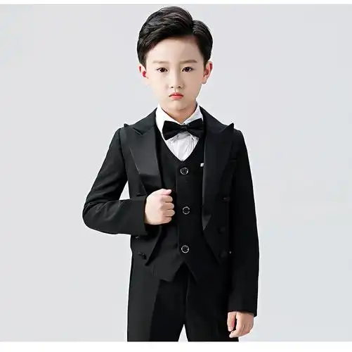 迪士尼酷潮男孩3-13岁儿童礼服男童燕尾服花童西装套装小孩婚礼钢琴