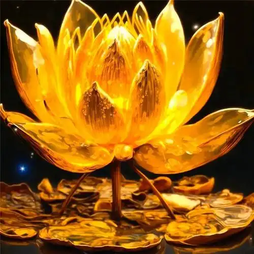 金色莲花好运头像 金闪闪带来好运的莲花头像图片_风水头像_头像屋