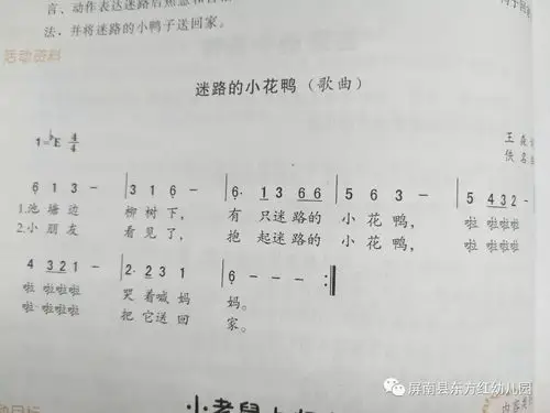 《迷路的小花鸭》认真听范唱,感受,理解和表达歌曲中小鸭子从难过到