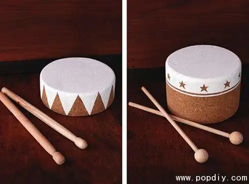 创意手工diy教你制作玩具软木鼓教程图解