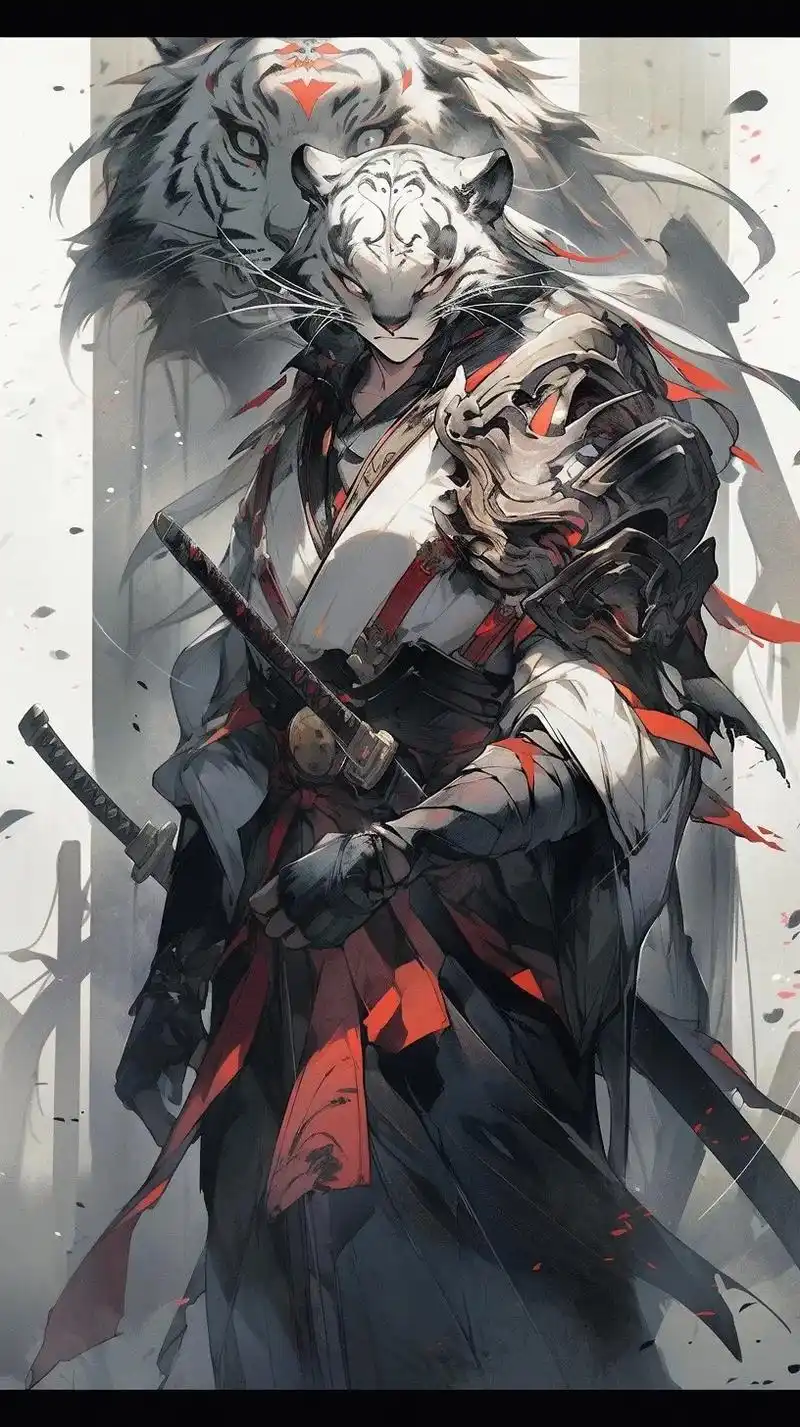 ai绘画丨虎面将军丨水墨画丨壁纸.虎面将军是中国古代传说中的 - 抖音