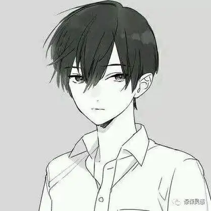 高冷男生黑白动漫头像侧脸头像