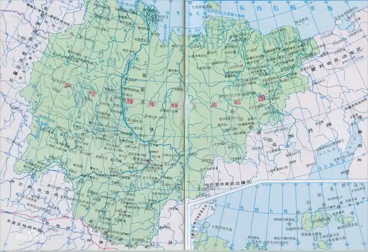 萨哈共和国行政地图