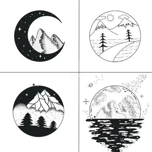 临摹的点线面结合简笔画