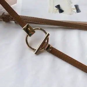 韩版腰环挂钩牛线边细圆带装饰配e雪纺连衣裙子百搭压皮小皮带