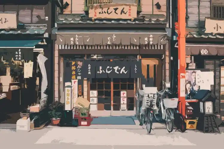 日系街道背景377色卡