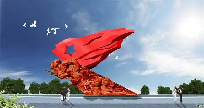 大型红色文化城市主题雕塑设计制作-安徽园林景观雕塑厂家|合肥广告
