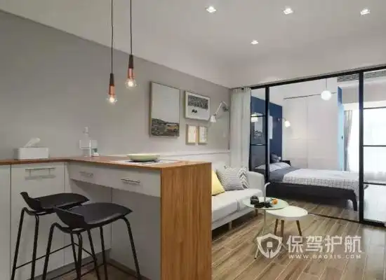 43平狭长一字型房屋装修效果图43㎡小户型公寓的装修案例