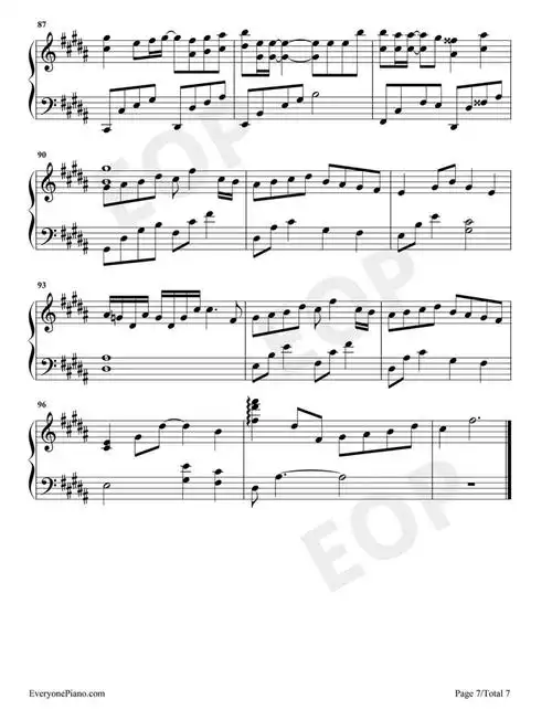 抖音热曲《吹梦到西洲》钢琴谱