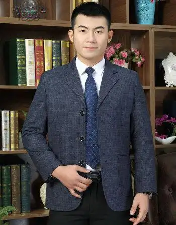上衣商务男装修身单西40-50岁爸爸装大码休闲西装春秋新款中老年外套