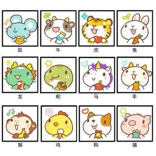卡通十二生肖头像十二生肖头部卡通图片