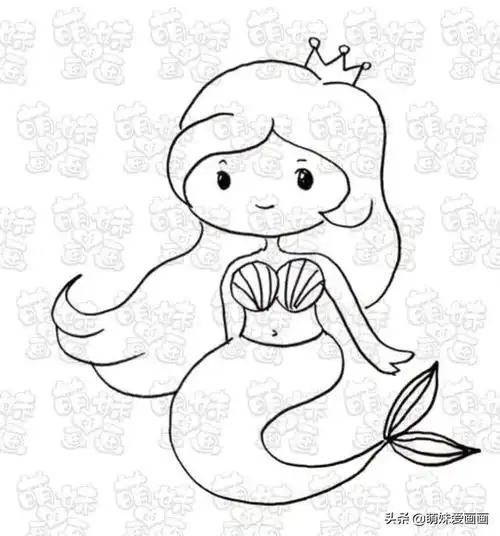 美人鱼简笔画怎么画美人鱼的画法(神秘海底世界里的美人鱼公主)