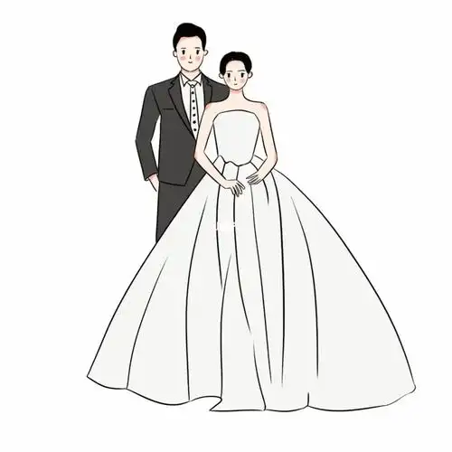 无偿偿手绘婚纱照