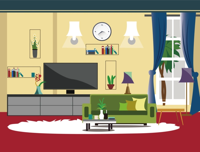 会客厅场景矢量图图片