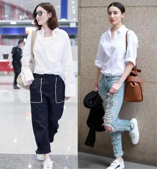 到夏天才发现原来"白衬衫 牛仔裤"这么搭,是真的好看洋气!
