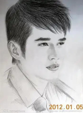 真人素描画人物男图片素描人物真人照片男