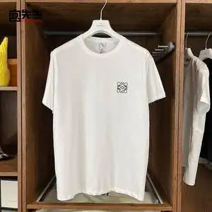 [宫先生奢品]loewe 罗意威 白色圆领徽标短袖t恤男士 h526341