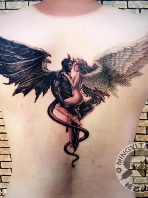 天使恶魔_纹身图案手稿图片_mingyi团队的纹身作品集
