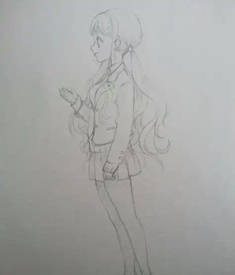 本文是一个动漫人物侧面全身像线稿画法教程,希望可以帮到大家.