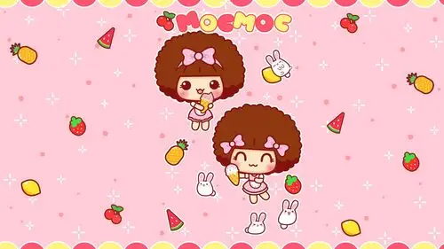 摩丝摩丝可爱粉色卡通图片桌面壁纸