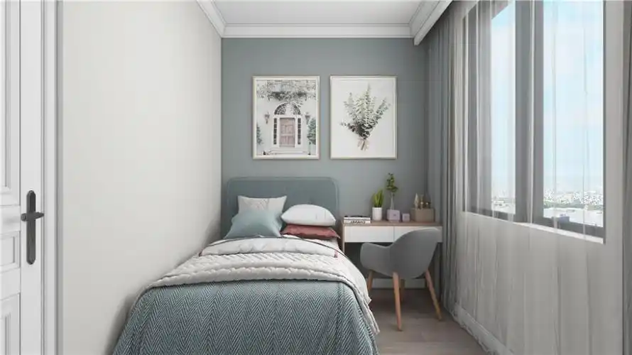 浦东银风苑110现代简约三室一厅卧室装修效果图